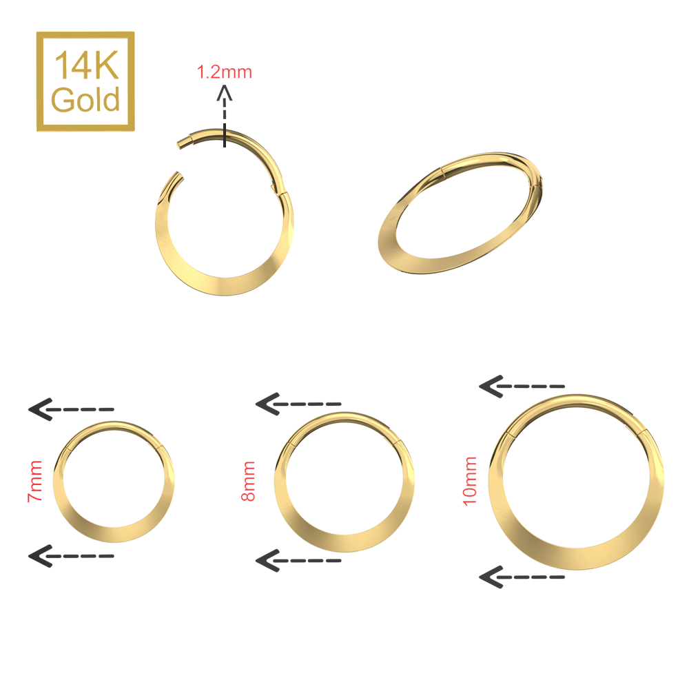14K Gold Classic Chunky Segment Clicker Ring
