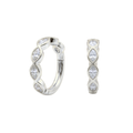 G23 Titanium Bezel Set Linked CZ Hinged Segment Clicker Earrings