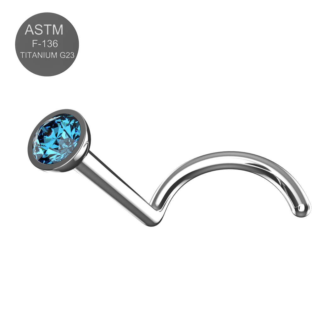 G23 Titanium CZ Jewelled Nose Screw
