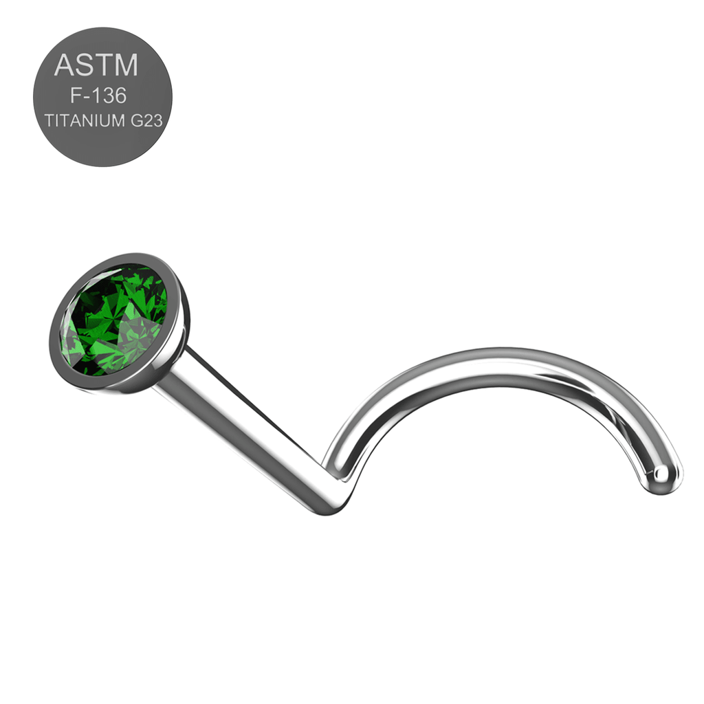 G23 Titanium CZ Jewelled Nose Screw
