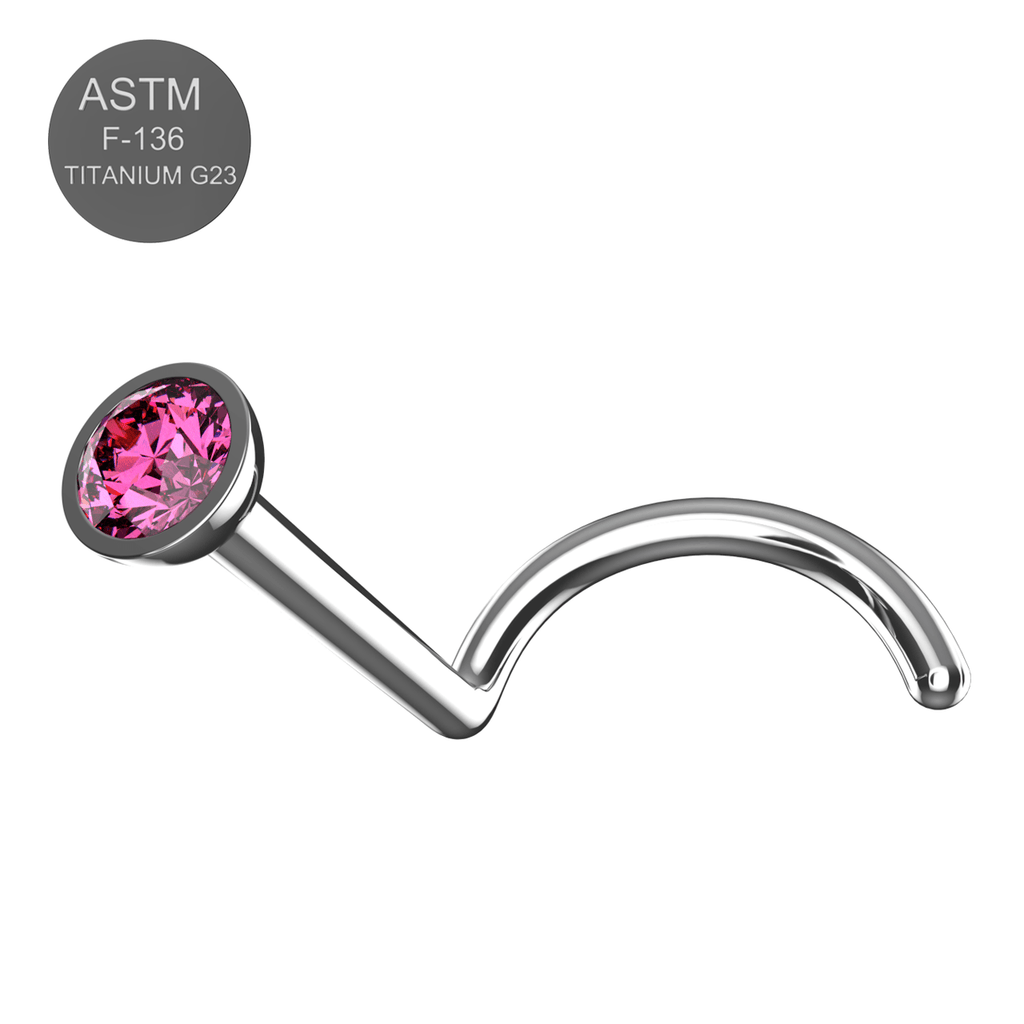 G23 Titanium CZ Jewelled Nose Screw