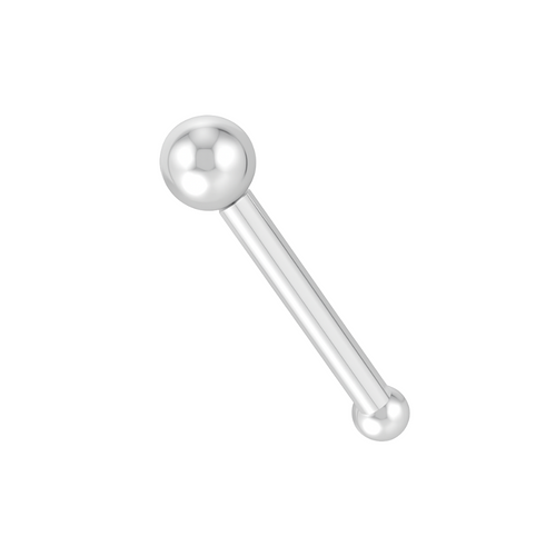 14K Gold Plain Bead Ball Top Nose Bone Stud