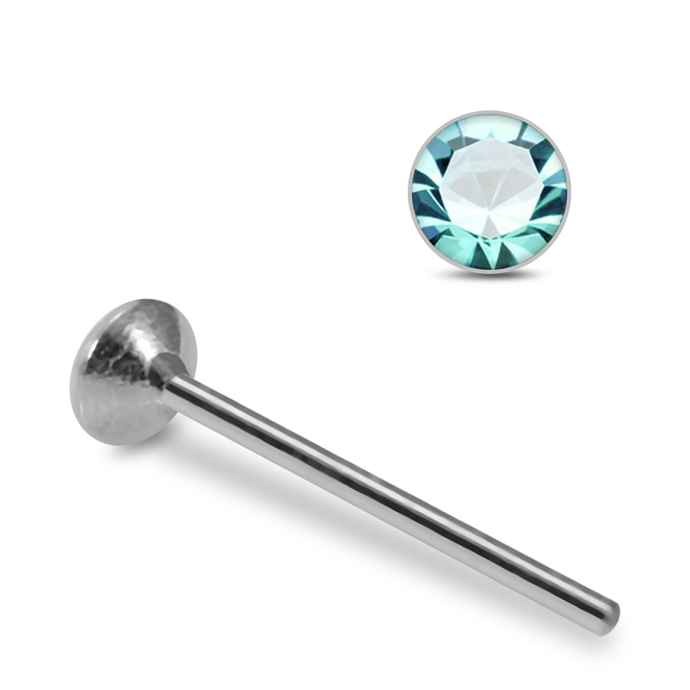 925 Sterling Silver 10pcs 2mm Glued CZ Straight End Nose Stud Box