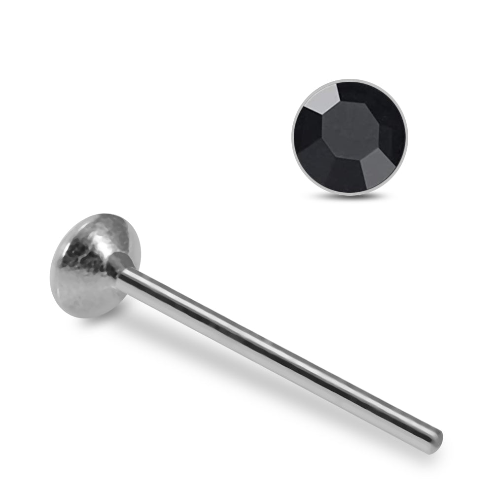925 Sterling Silver 10pcs 2mm Glued CZ Straight End Nose Stud Box
