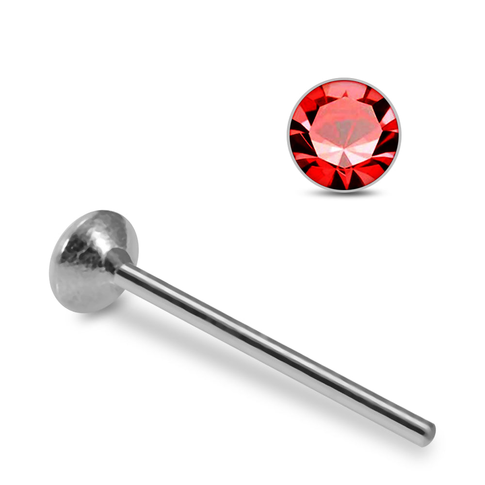 925 Sterling Silver 10pcs 2mm Glued CZ Straight End Nose Stud Box