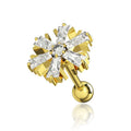 316L Surgical Steel Cubic Zirconia Studded Snowflake Stud