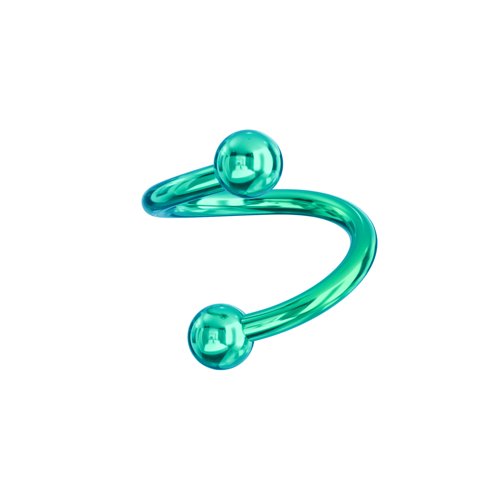 316L Surgical Steel Anodised Twisted Spiral