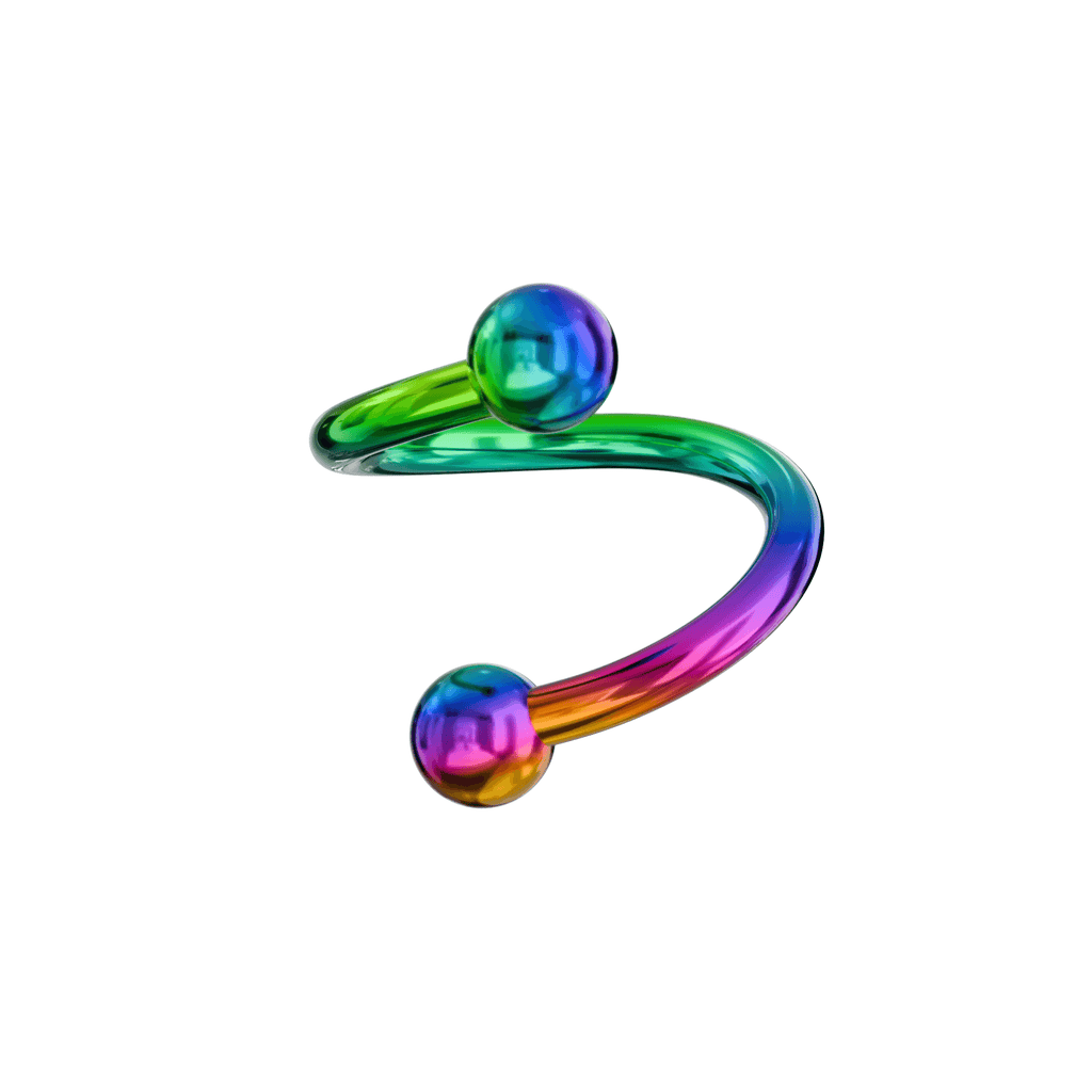 316L Surgical Steel Anodised Spiral with Balls