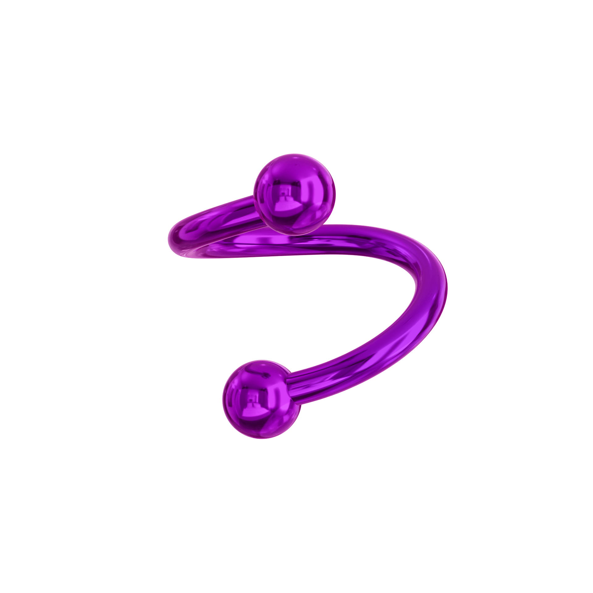 316L Surgical Steel Anodised Twisted Spiral