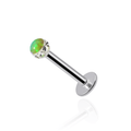 316L Surgical Steel CZ and Epoxy Ball with Opal Jewelled Labret Stud