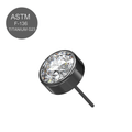 G23 Titanium Round CZ Jewelled Threadless Push-fit Top