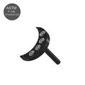 G23 Titanium CZ Jewelled Crescent Threadless Push-fit Top