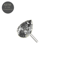 G23 Titanium CZ Pear Cut Threadless Push-Fit Top