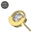 G23 Titanium CZ Jewelled Eyeball Threadless Push-fit Top