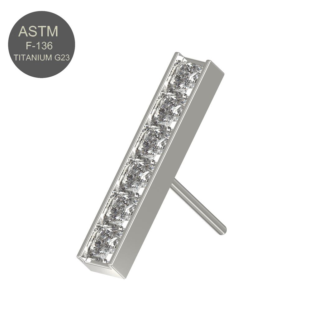 G23 Titanium CZ Jewelled Threadless Push-fit Top