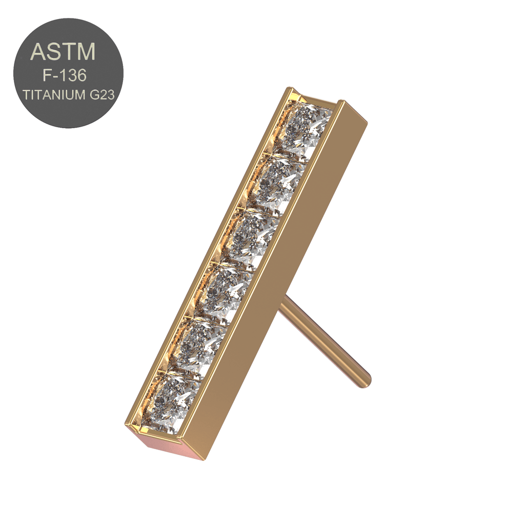 G23 Titanium CZ Jewelled Threadless Push-fit Top