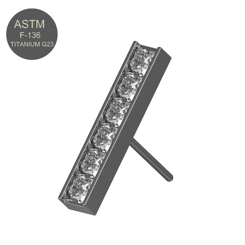 G23 Titanium CZ Jewelled Threadless Push-fit Top
