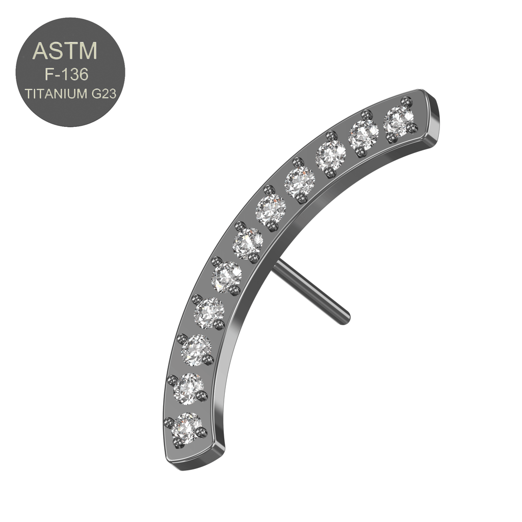 G23 Titanium CZ Jewelled Arch Threadless Push-fit Top