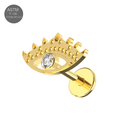 G23 Titanium CZ Jewelled Evil Eye Design Thread-less Push-Fit With Flatback Stud