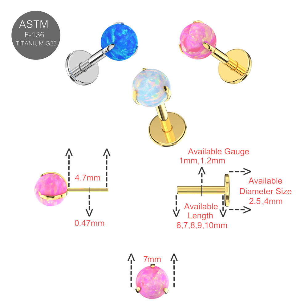G23 Titanium Opal Ball Thread-less Push-Fit Top