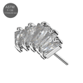 G23 Titanium CZ Jewelled Crown Design Thread-less Push-Fit Top