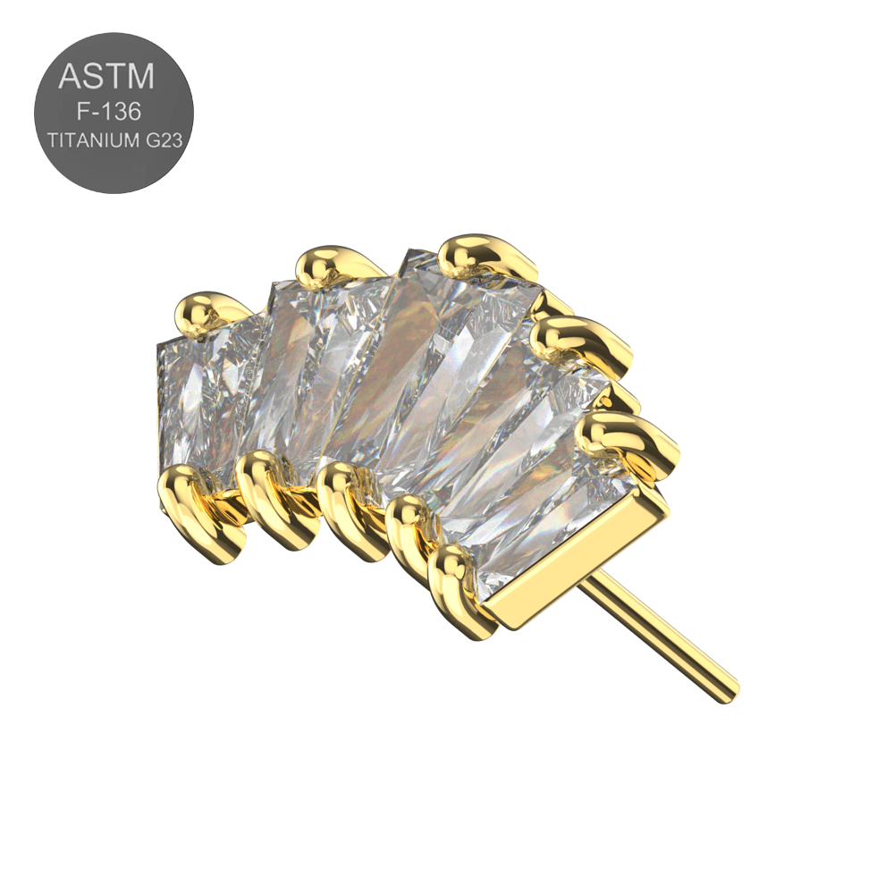 G23 Titanium CZ Jewelled Crown Design Thread-less Push-Fit Top