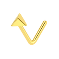 9K Gold L-Shaped 3D Pyramid Nose Stud
