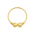 14K Gold Beaded Center Nose Hoop Ring