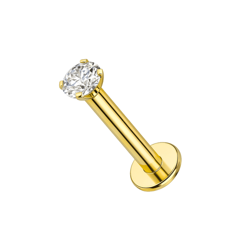 14K Gold Jewelled Push Fit Stud