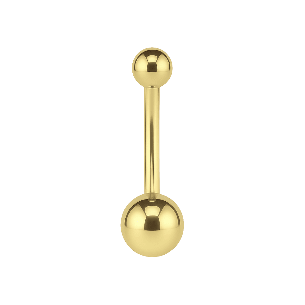 14K Gold Internally Threaded Belly Ring