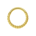 14K Gold Twisted 18G Hinged Segment Clicker Ring
