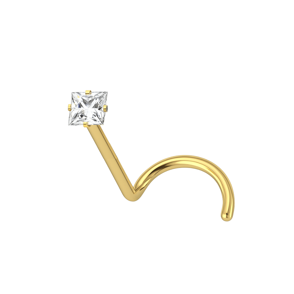 9K Gold Jewelled Nose Screw