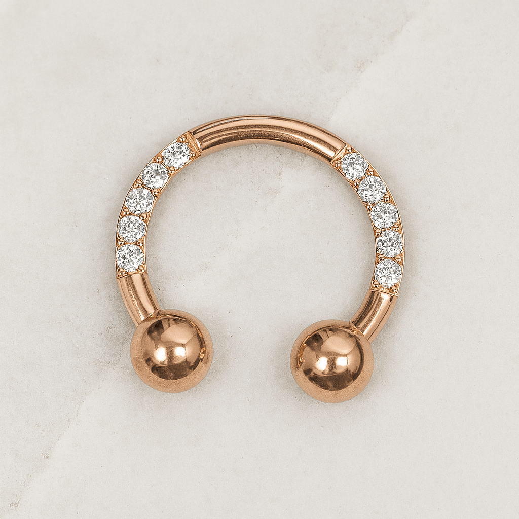G23 Titanium Multi CZ Jewelled Circular Barbell with Ball