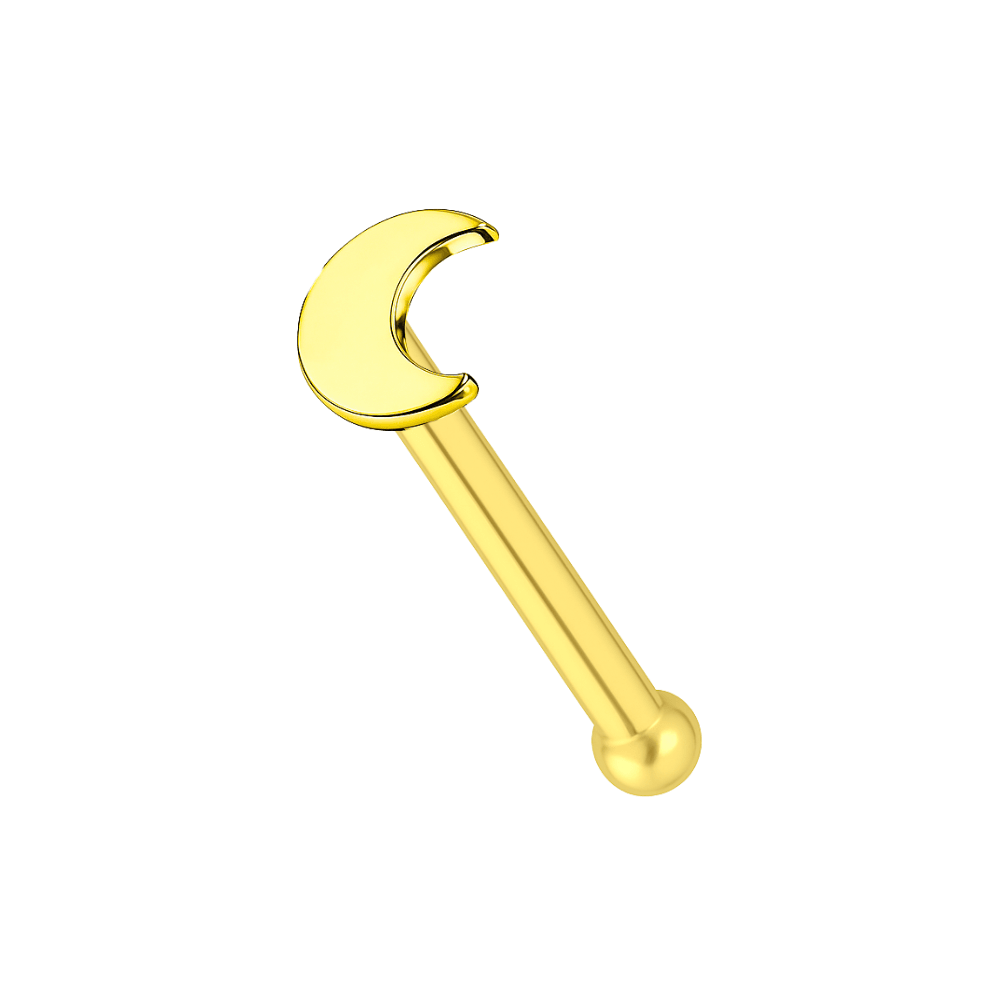 9K Gold Crescent Cut Design Nose Bone