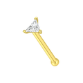 9K Gold Triangle Cut Cubic Zirconia Jewelled Nose Bone
