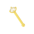 14K Gold Cubic Zirconia Stone in Prong Setting Nose Stud