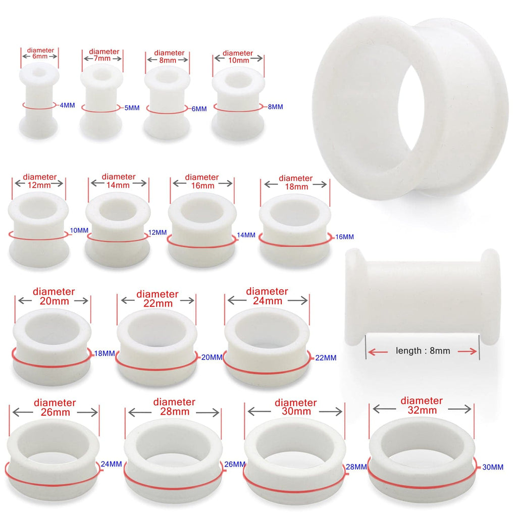 White Silicone Ear Tunnel