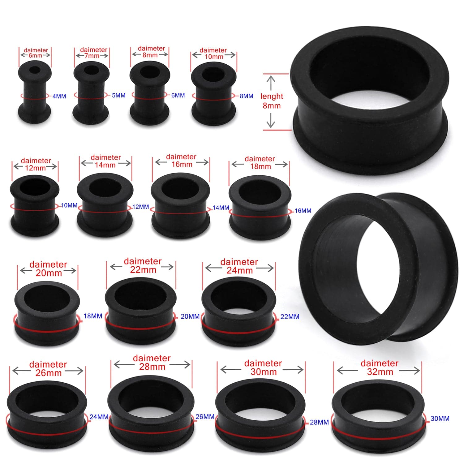 Black Silicone Ear Tunnel
