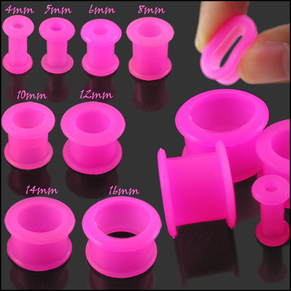 Silicone Pink Colour Ear Tunnel