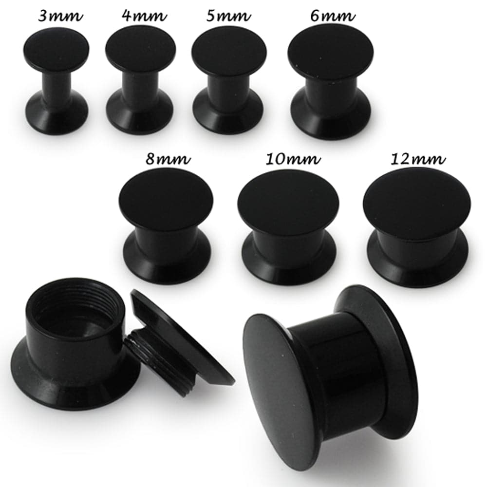 UV Black Screw Fit Flesh Tunnel