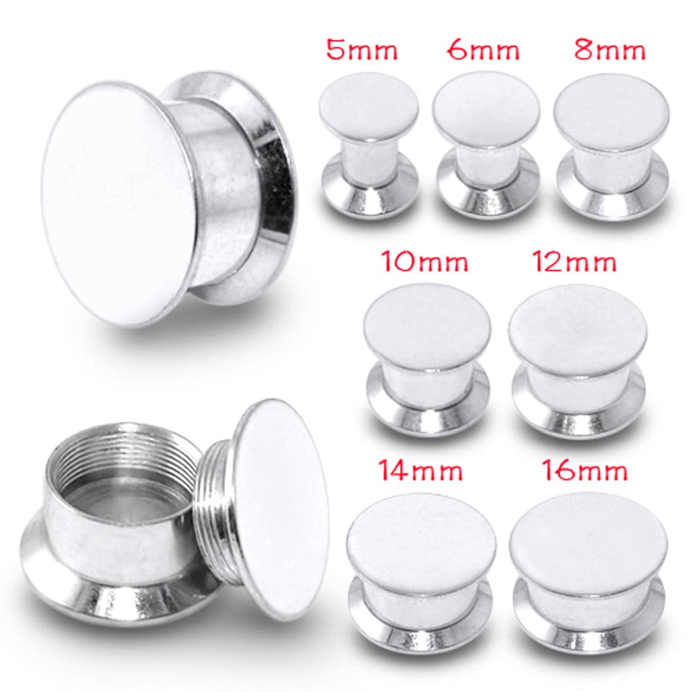 316L Surgical Steel Plain Double Flared Internally Threaded Tunnel