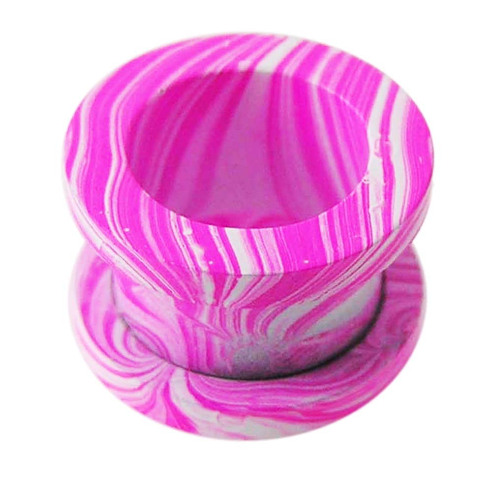 316L Surgical Steel Pink Painted Screw Fit Flesh Tunnel