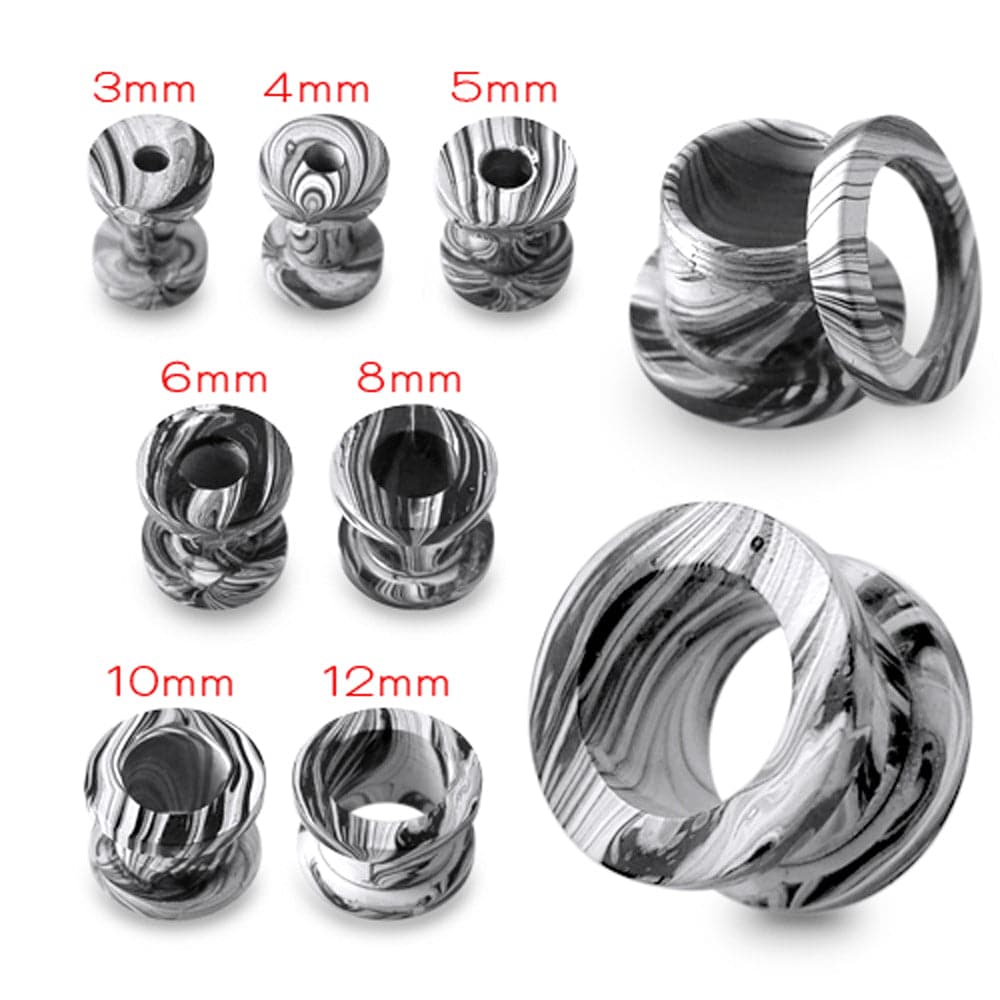 316L Surgical Steel Black Painted Screw Fit Flesh Tunnel