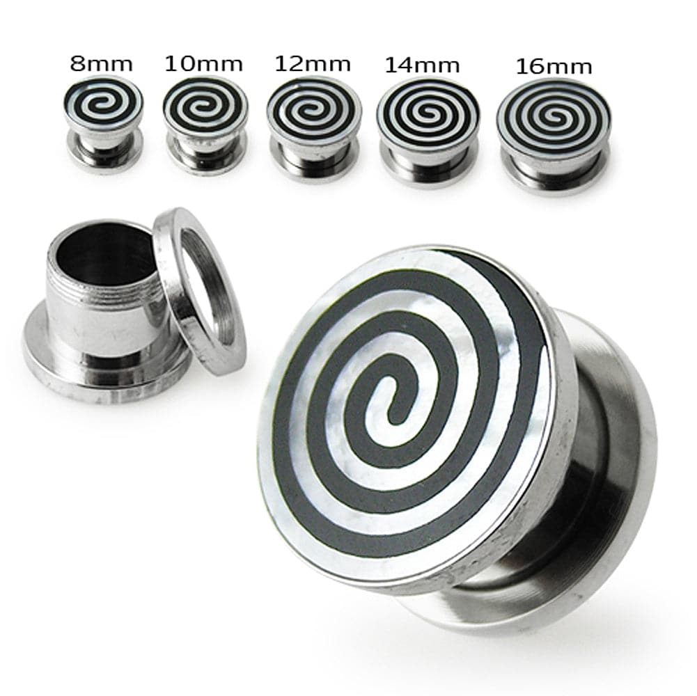 316L Surgical Steel Swirly Shell Flesh Tunnel