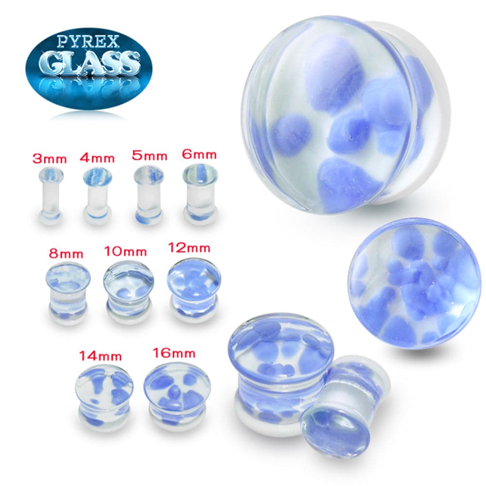 Pyrex Glass Lavender Pebble Ear Plug
