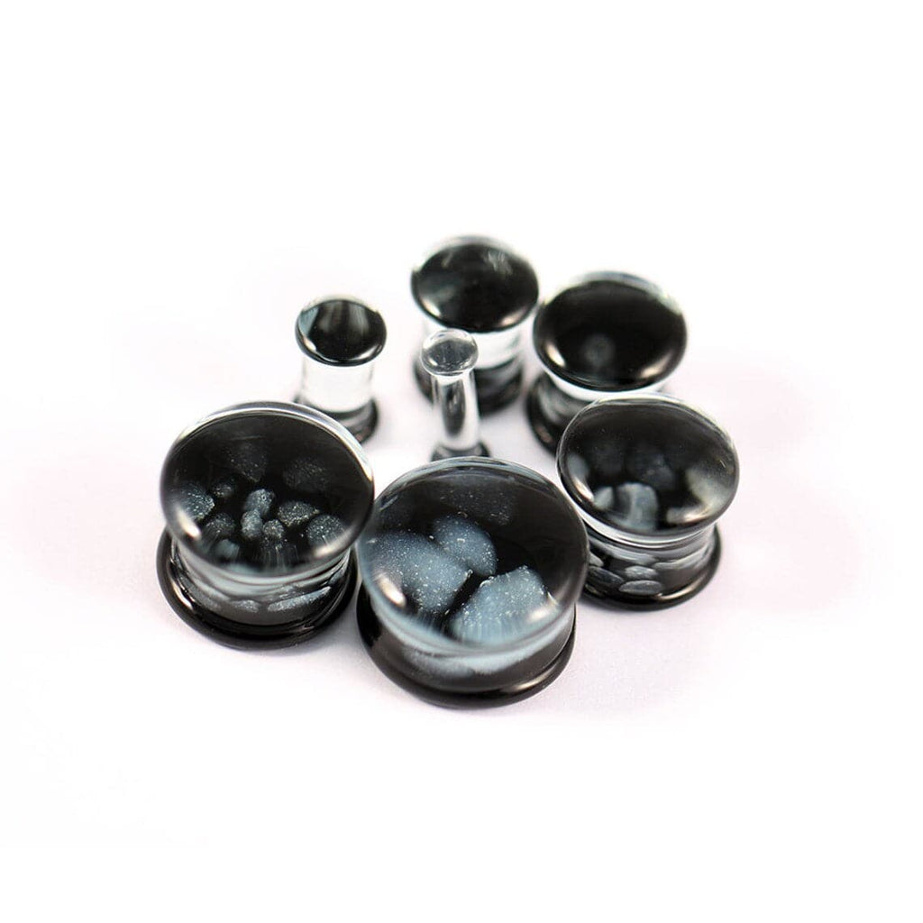 Pyrex Glass Grey Pebble Ear Plug