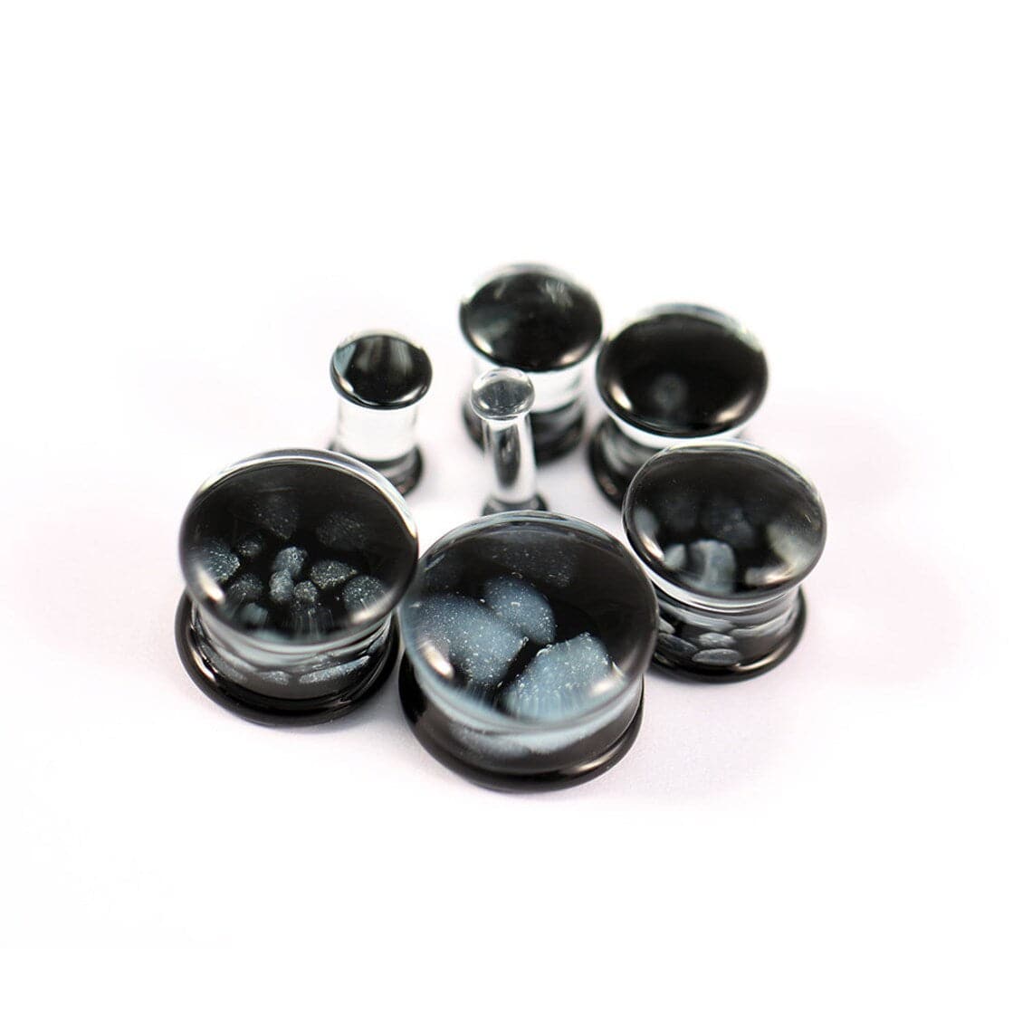 Pyrex Glass Grey Pebble Ear Plug