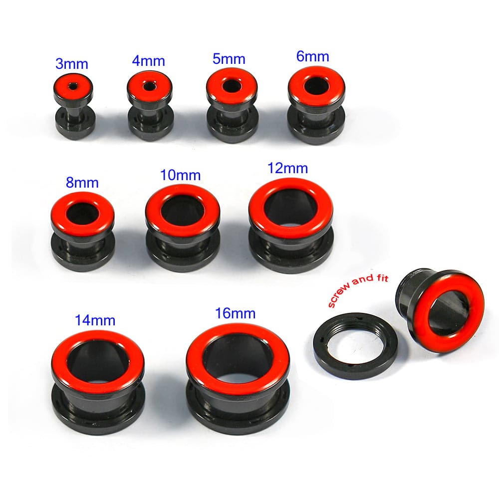 UV Coloured Inlay Screw Fit Flesh Tunnel
