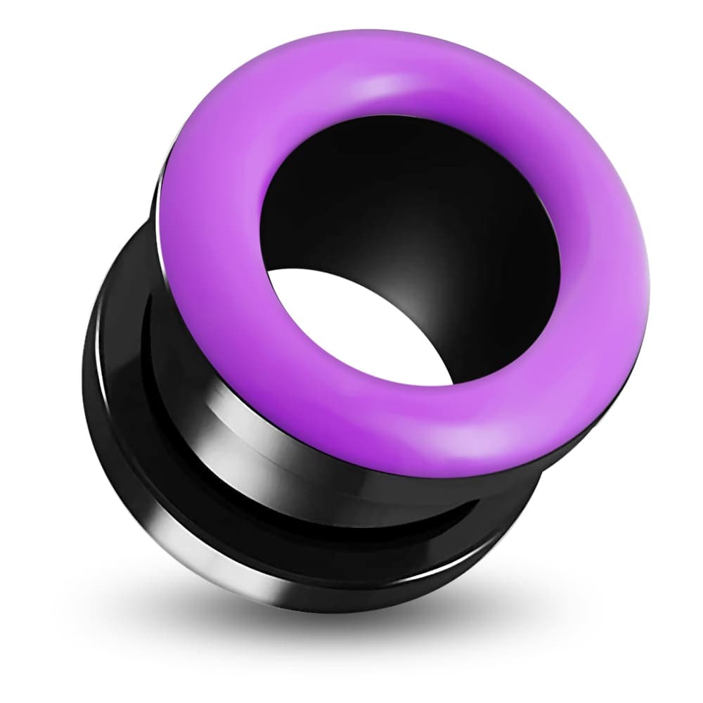 UV Coloured Inlay Screw Fit Flesh Tunnel
