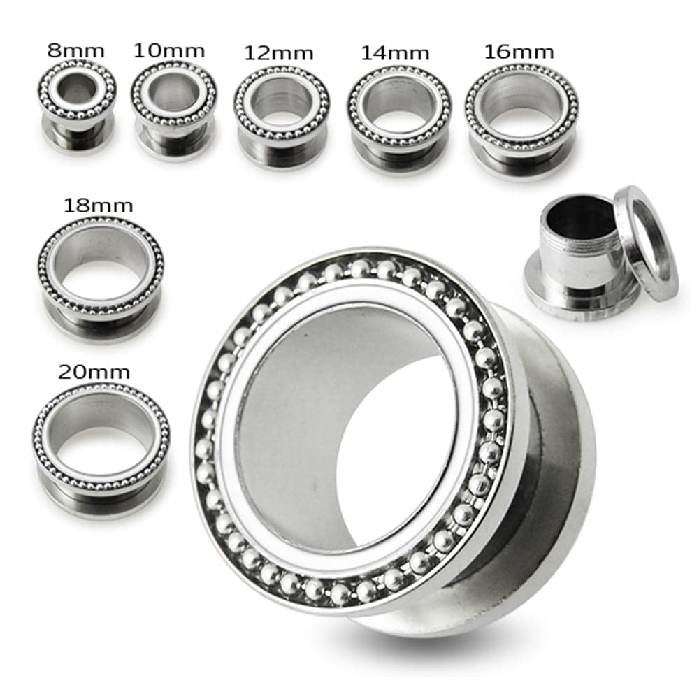 316L Surgical Steel Ball Edge Top Flesh Tunnel